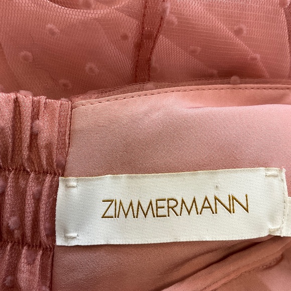 ZIMMERMANN BLUSH TULLE RUCHED MINI DRESS - Picture 4 of 7
